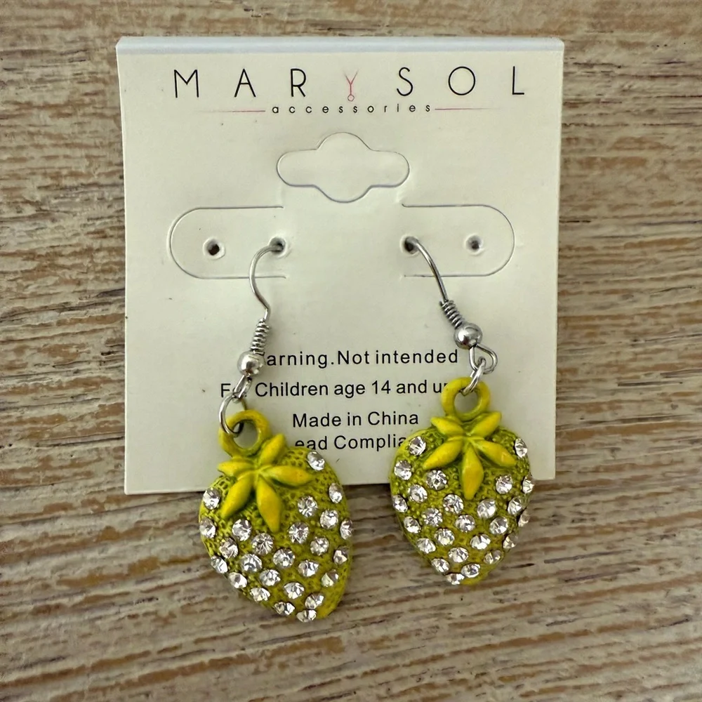 Kids Yellow Strawberry Earrings